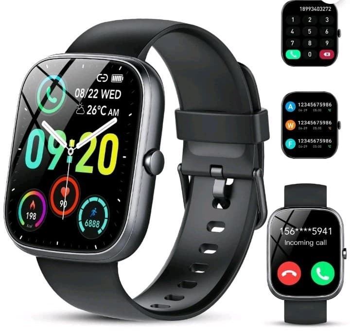 NIB Smart Bracelet 1.91" HD Screen Bluetooth Call Fitness Tracker Black Silicone - Thumbnail 8