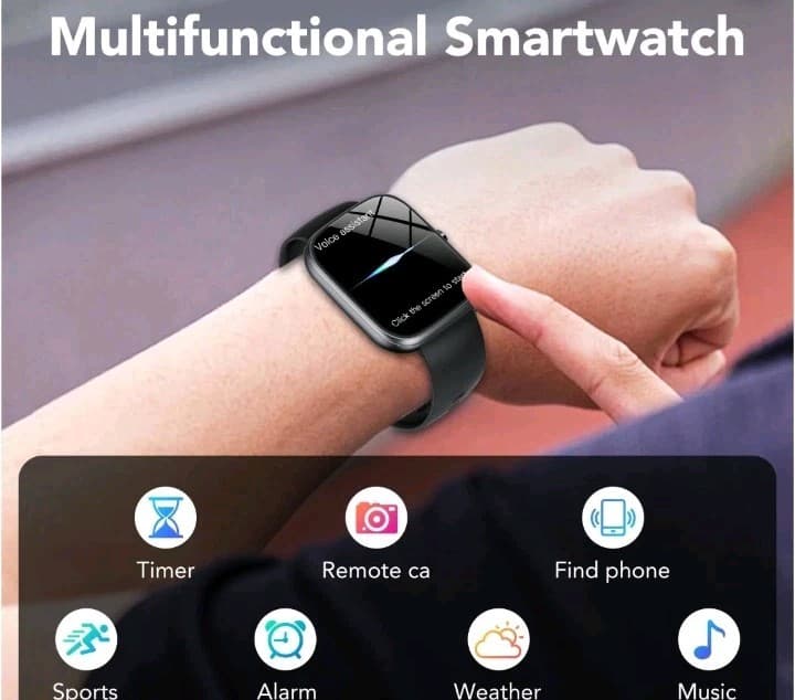 NIB Smart Bracelet 1.91" HD Screen Bluetooth Call Fitness Tracker Black Silicone - Thumbnail 6