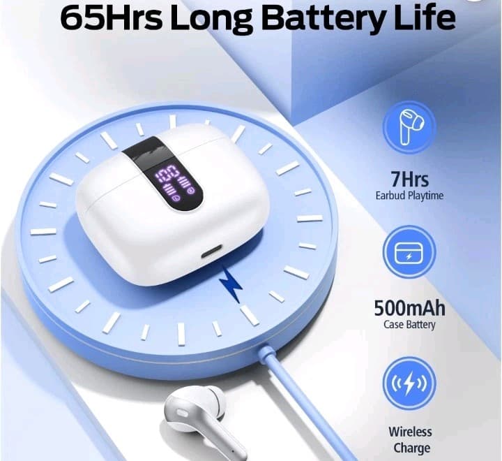 X8 Bluetooth 5.4 In-Ear Earbuds, Dual Display, Touch Control, White/Silver - Thumbnail 12