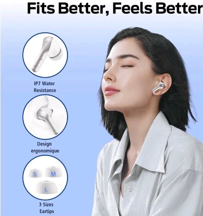 X8 Bluetooth 5.4 In-Ear Earbuds, Dual Display, Touch Control, White/Silver - Thumbnail 11