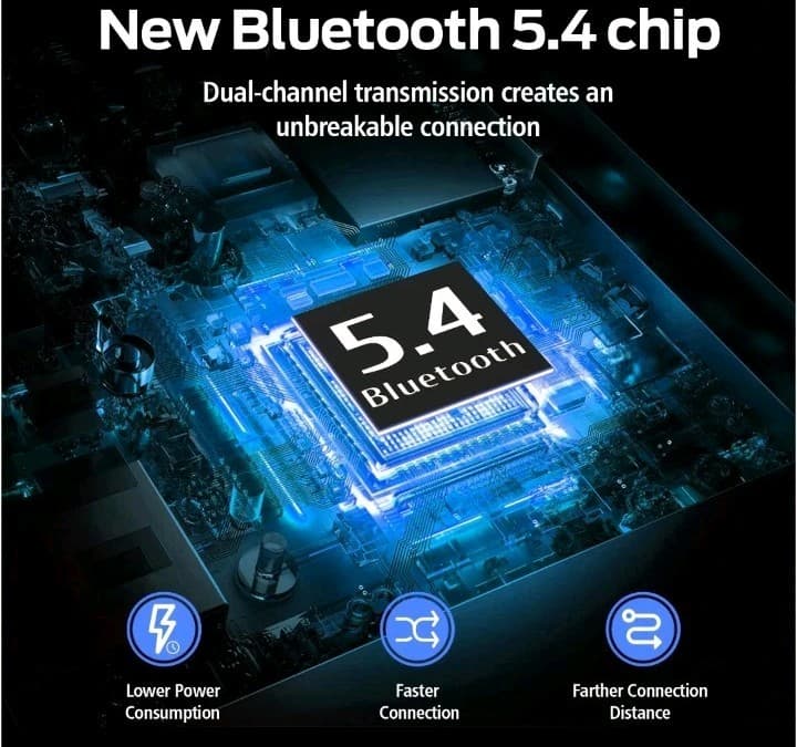 X8 Bluetooth 5.4 In-Ear Earbuds, Dual Display, Touch Control, White/Silver - Thumbnail 6