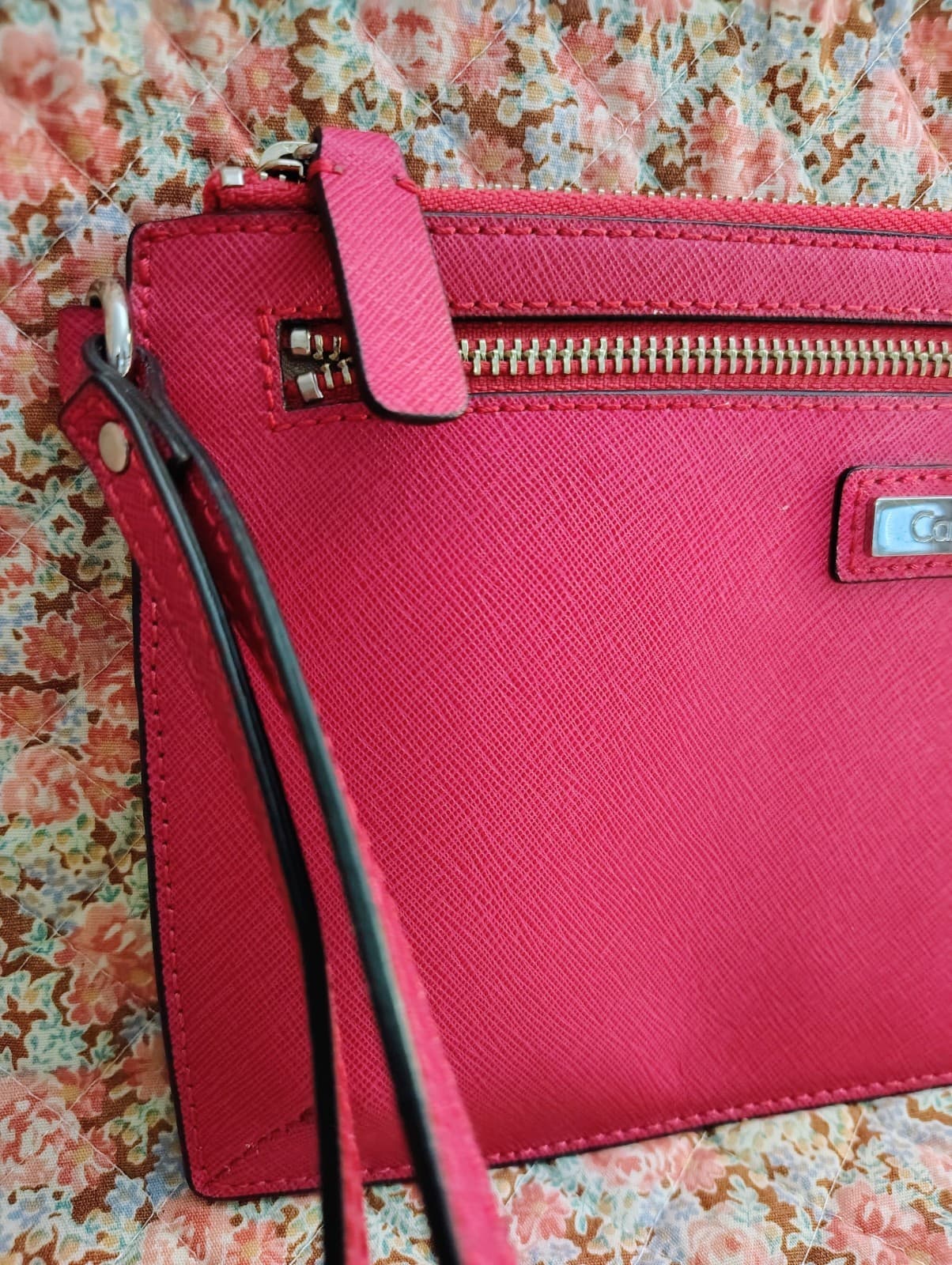 NWOT Calvin Klein Hot Pink Clutch With Strap And Lock Charm - Thumbnail 10