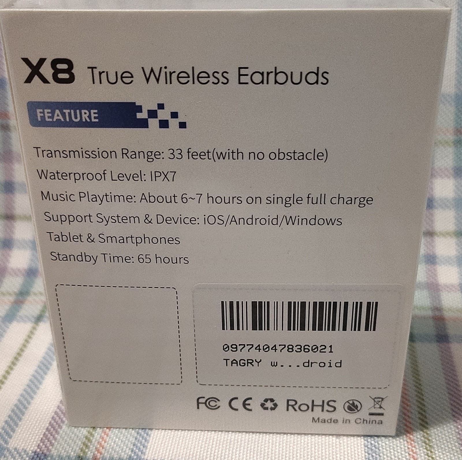 X8 Bluetooth 5.4 In-Ear Earbuds, Dual Display, Touch Control, White/Silver - Thumbnail 3