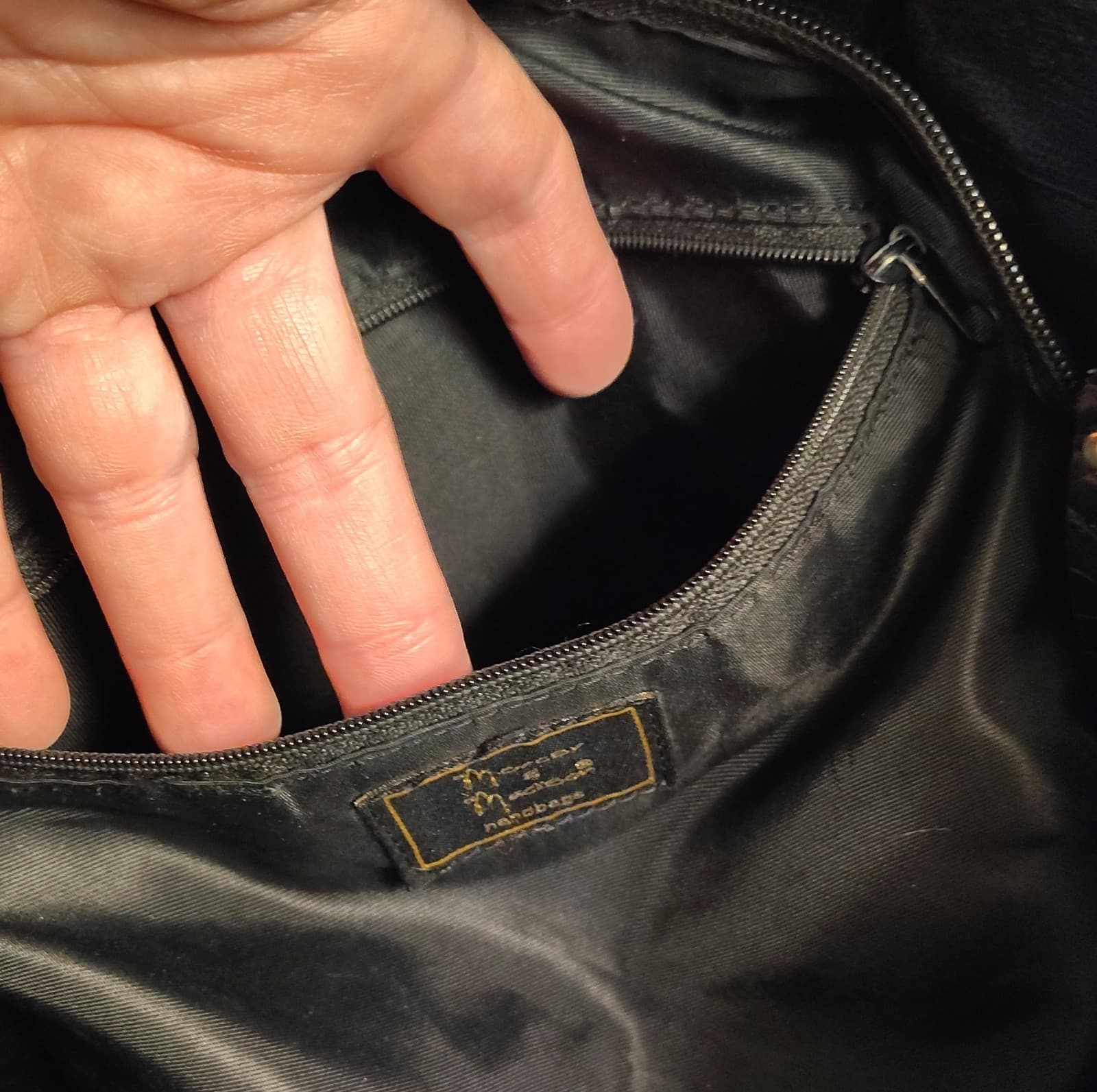Mercer & Madison Studded Jacquard Shoulder Bag Black Buckle Accent Designer - Thumbnail 12