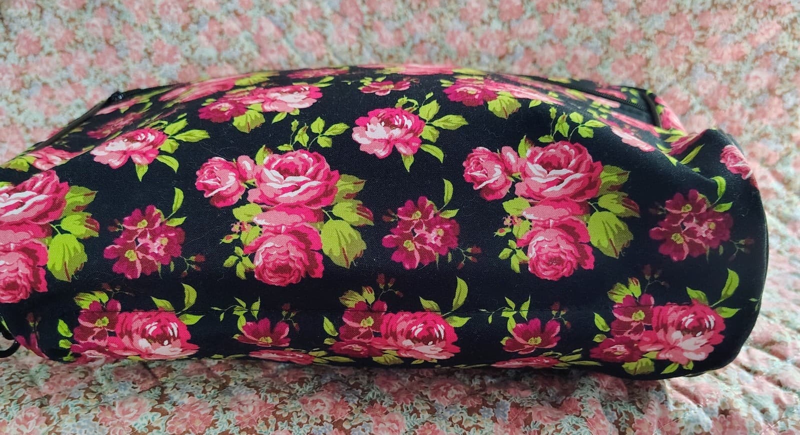 Large floral Fabric Travel Bathroom Cosmetic Bag - Thumbnail 4