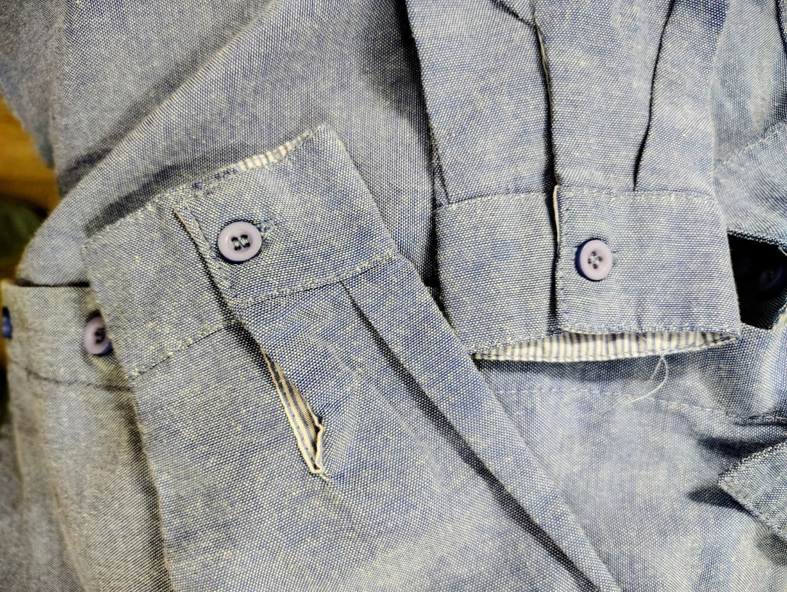 Baby Boy Dress Shirt By baby Boyz, Blue Linen, 18 Months - Thumbnail 6