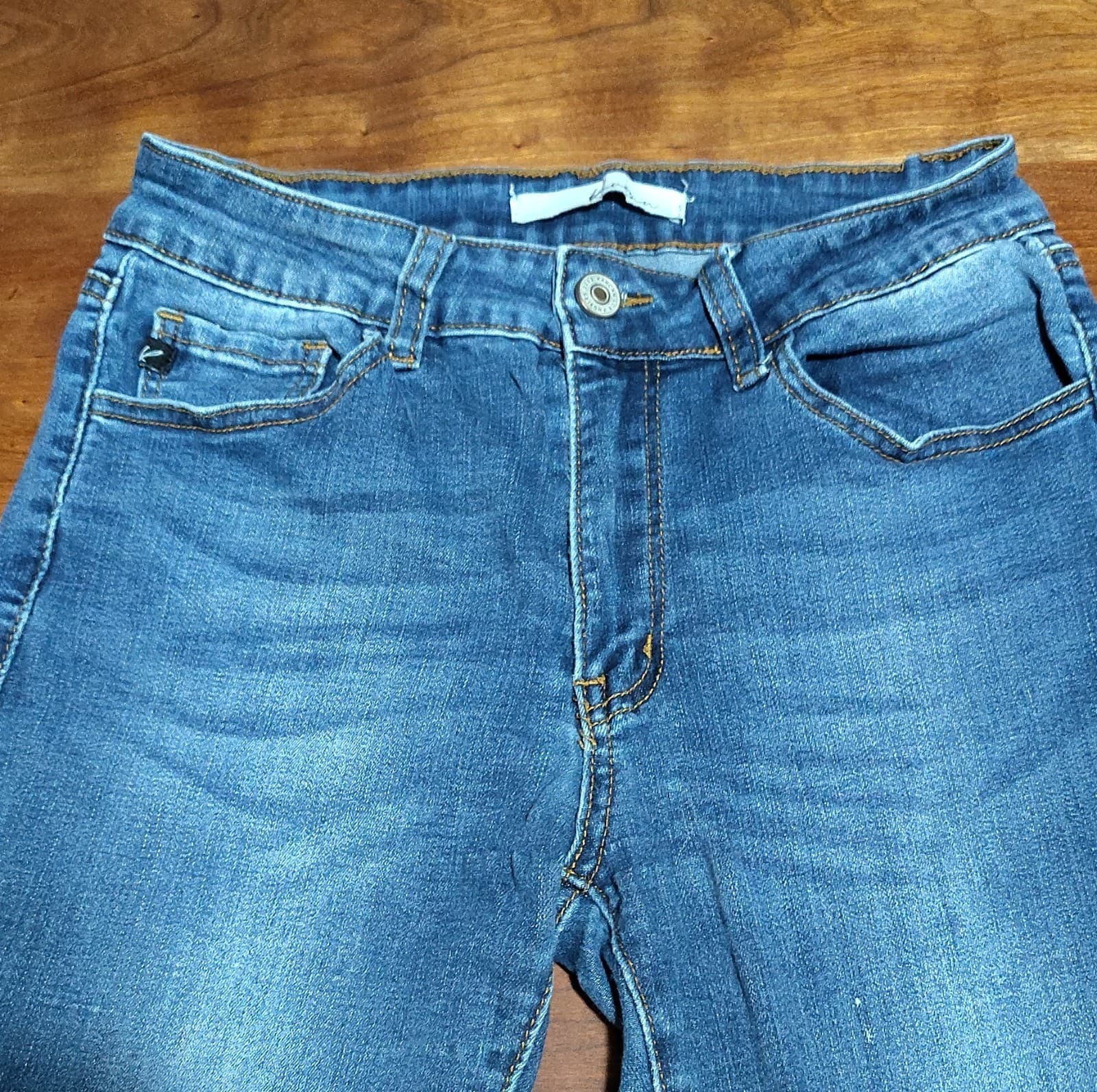 KanCan Skinny Jeans Blue Medium Wash Stretch Denim Women's Slim Fit 5-Pocket - Thumbnail 2
