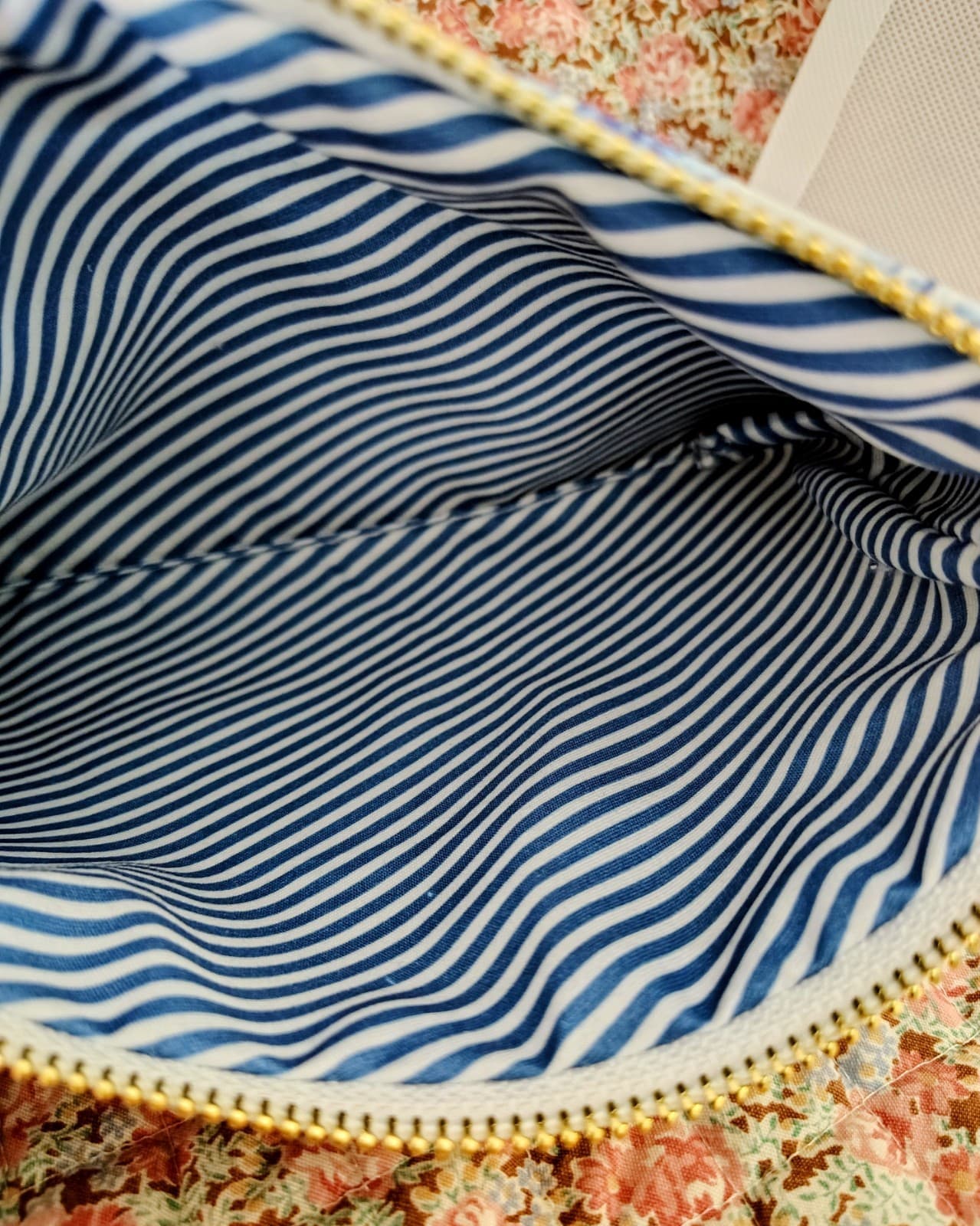 Hi Peach Layne Blue Toile Large Zipper Pouch - Thumbnail 5