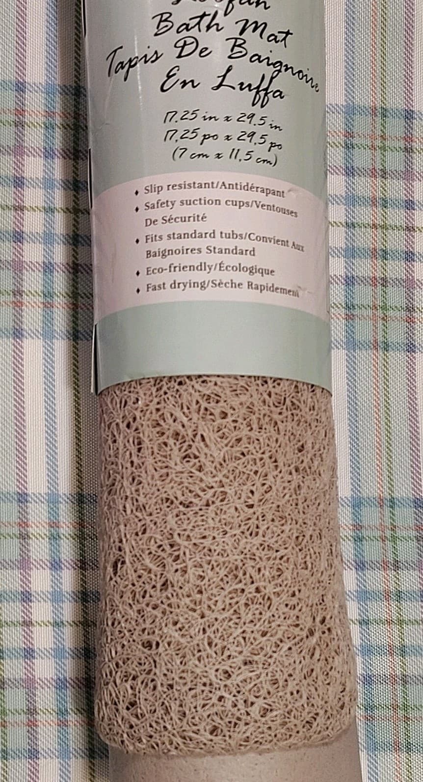Mineral House Design Luffa Bath Mat Beige Fast Drying 17.25x29.5in - Thumbnail 3