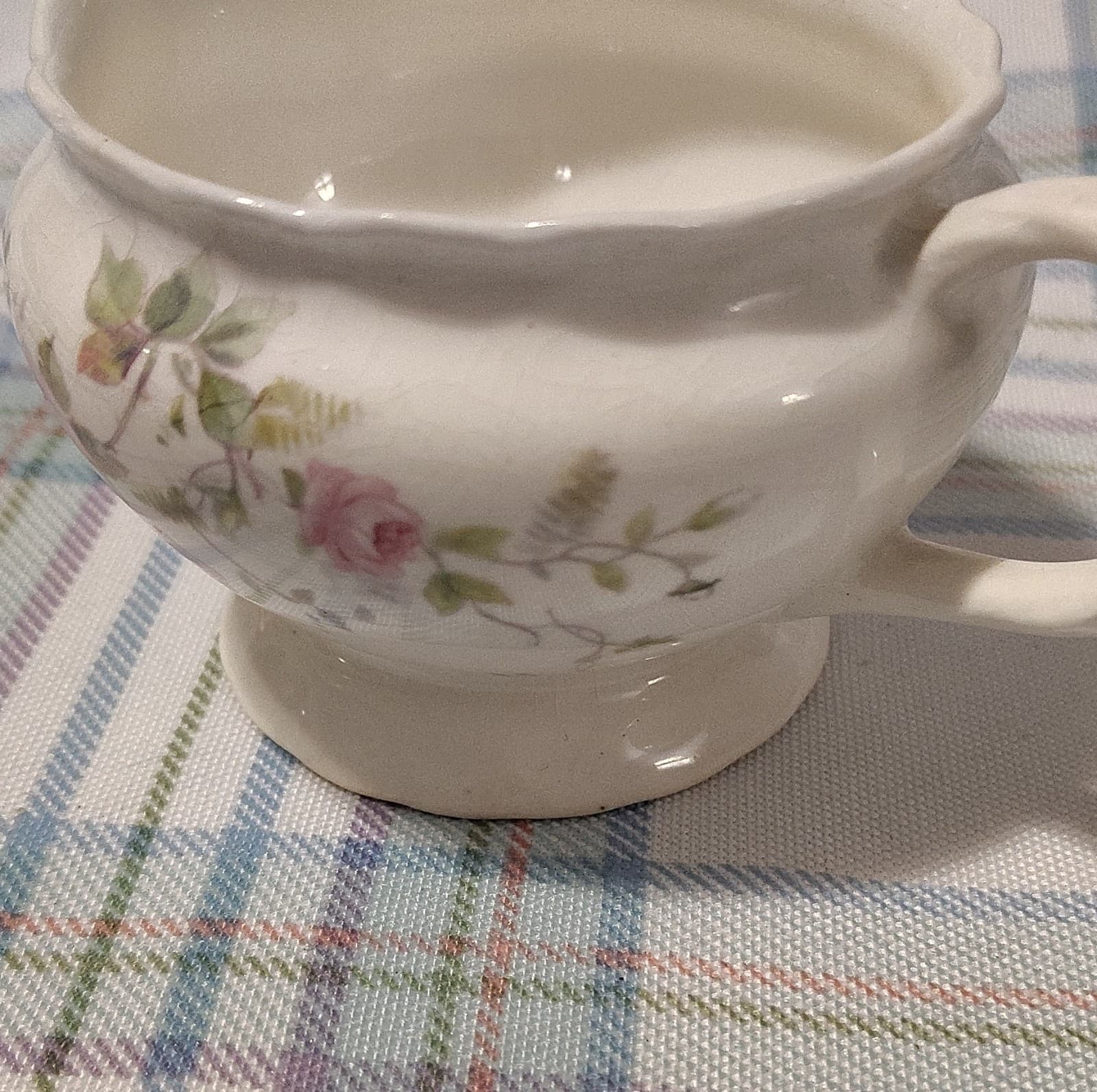 Vintage Pope-Gosser Sterling Rosemont China Creamer Floral Pattern, USA, 3159 - Thumbnail 2