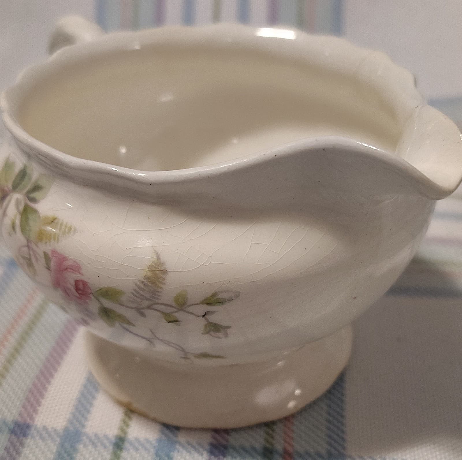 Vintage Pope-Gosser Sterling Rosemont China Creamer Floral Pattern, USA, 3159 - Thumbnail 5