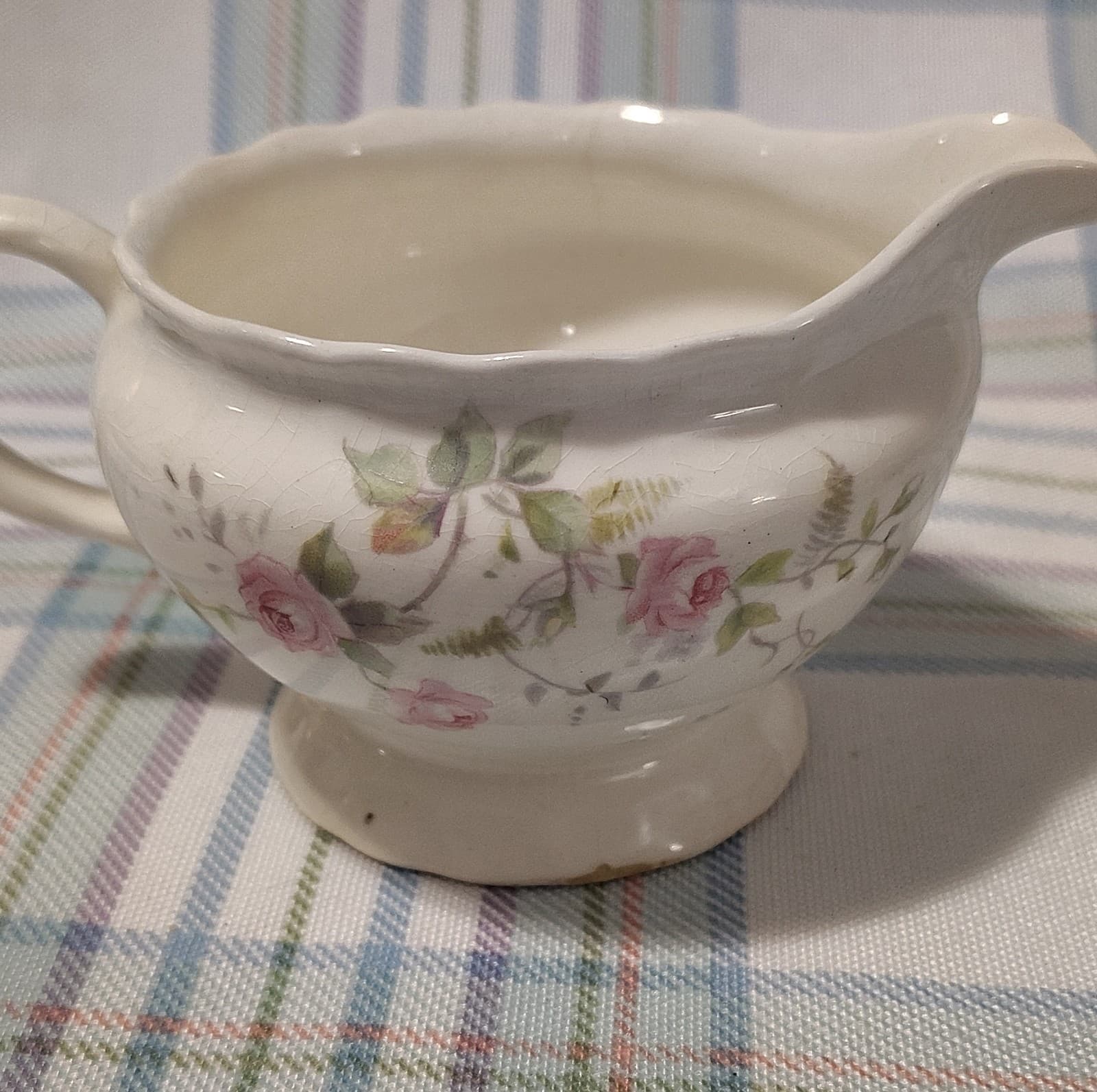 Vintage Pope-Gosser Sterling Rosemont China Creamer Floral Pattern, USA, 3159 - Thumbnail 4