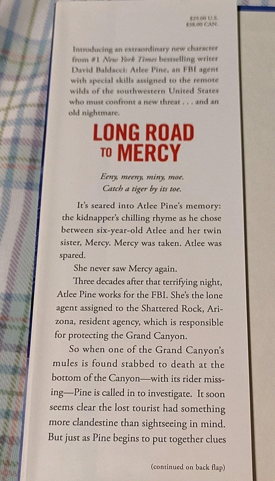 Long Road to Mercy by David Baldacci, Hardcover 2018, Thriller, First Ed - Thumbnail 6
