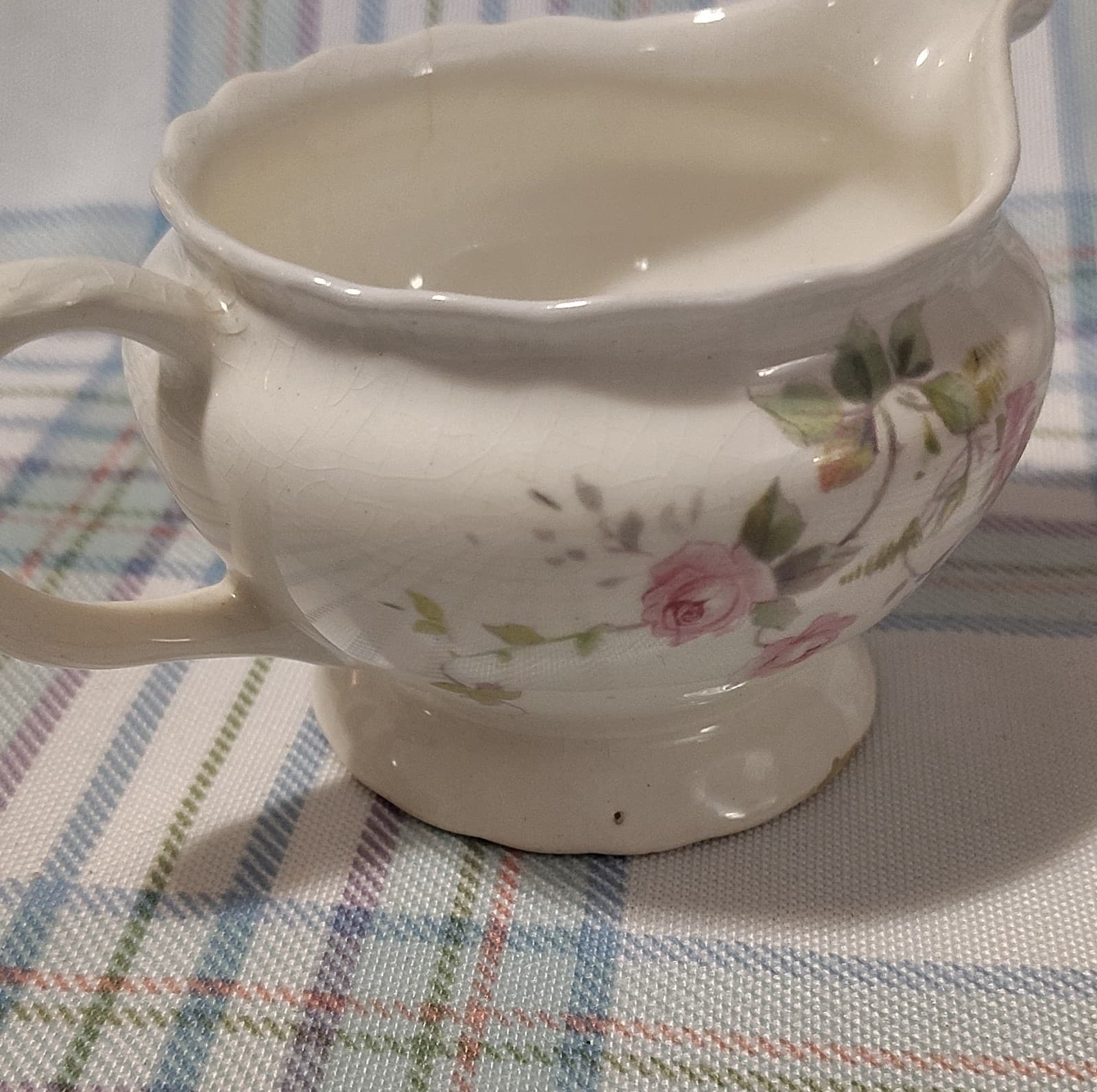 Vintage Pope-Gosser Sterling Rosemont China Creamer Floral Pattern, USA, 3159 - Thumbnail 3