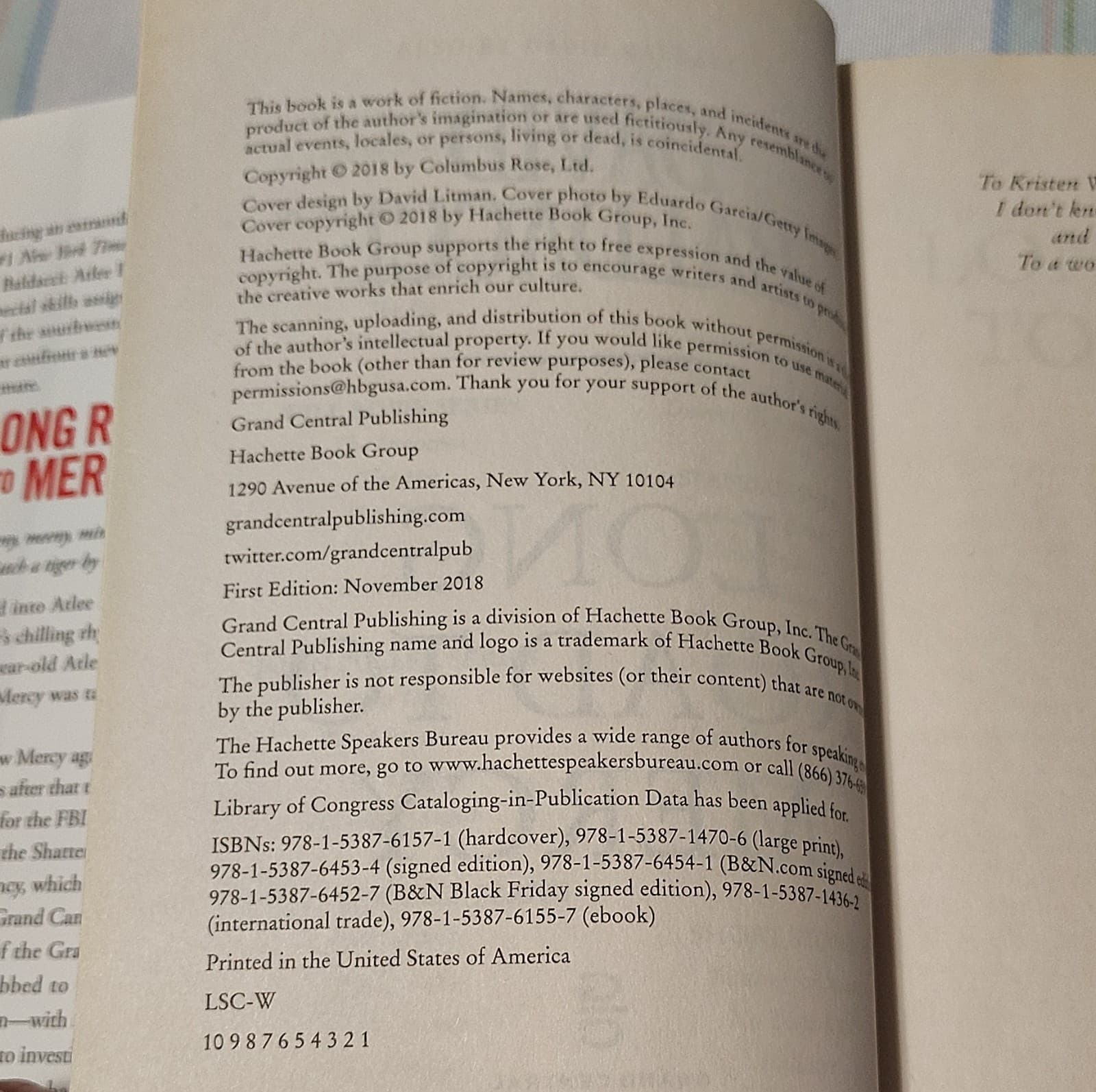 Long Road to Mercy by David Baldacci, Hardcover 2018, Thriller, First Ed - Thumbnail 10