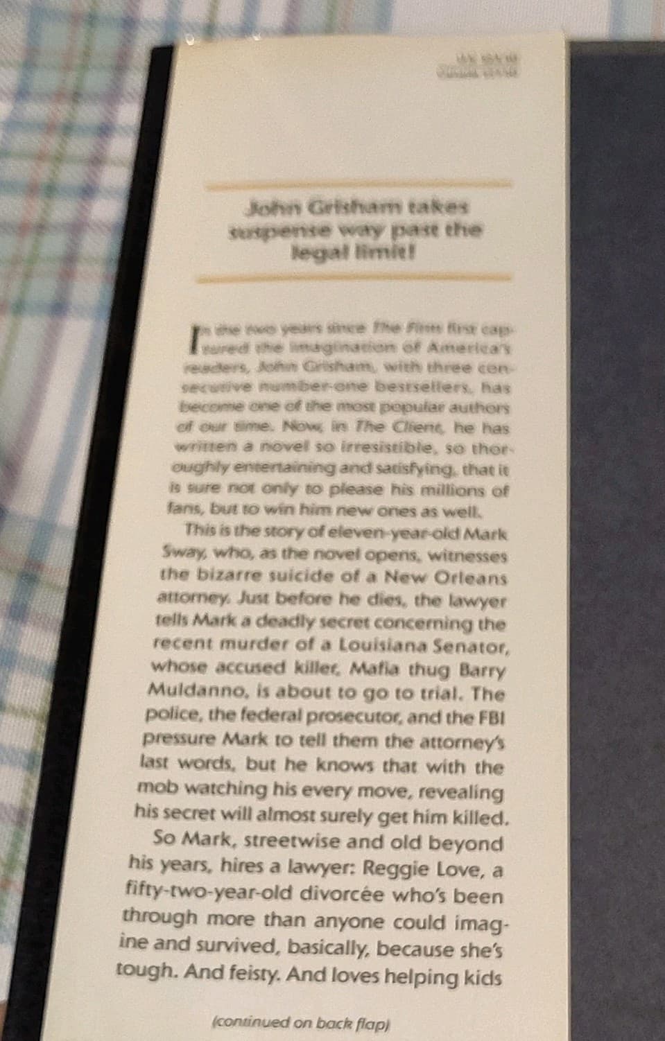 Client: A Novel by John Grisham, Hardcover 1993, Large Type, First Ed - Thumbnail 5