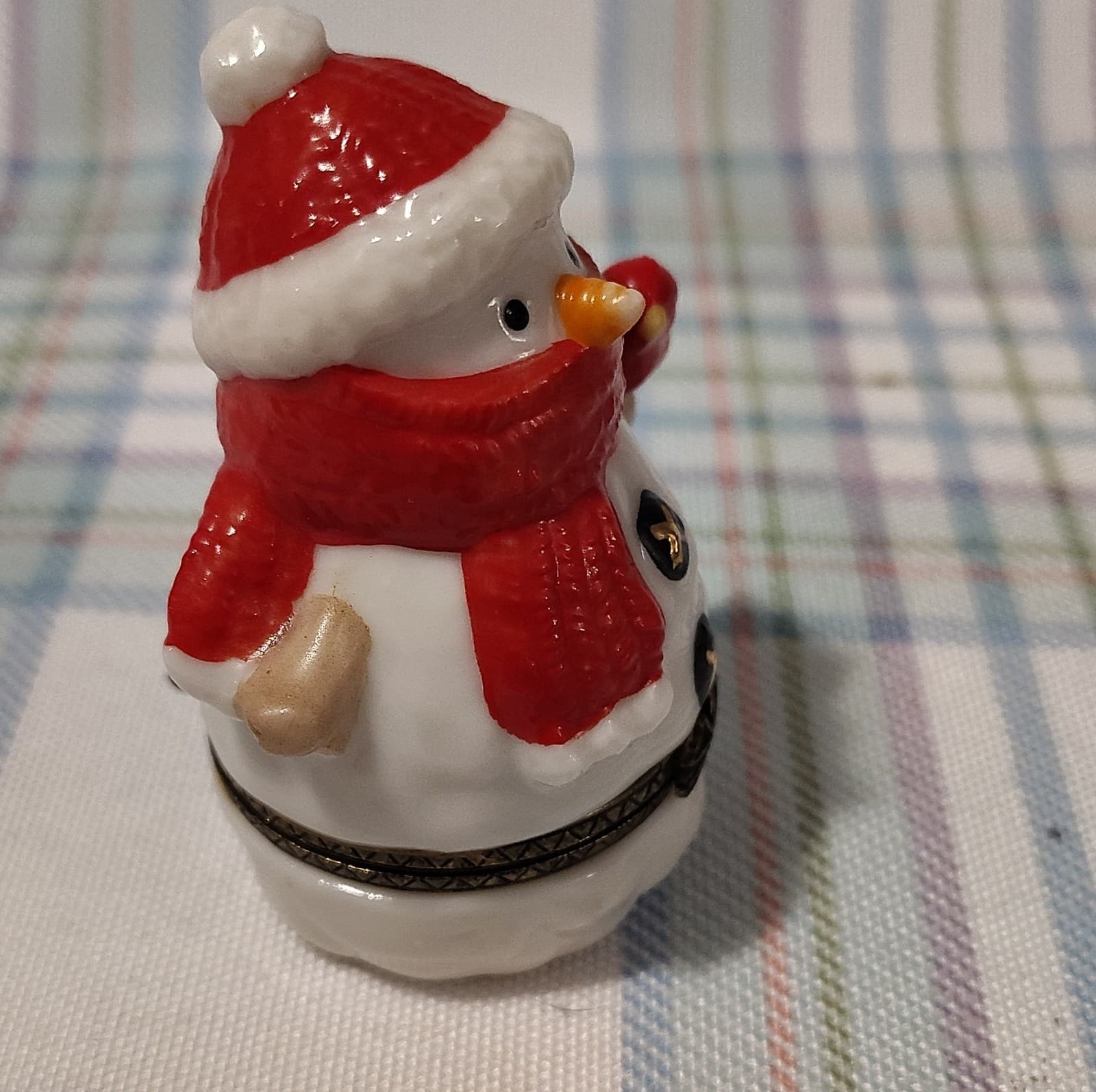 Dept 50 Ceramic Snowman Trinket Box Let It Snow Collectible - Thumbnail 2