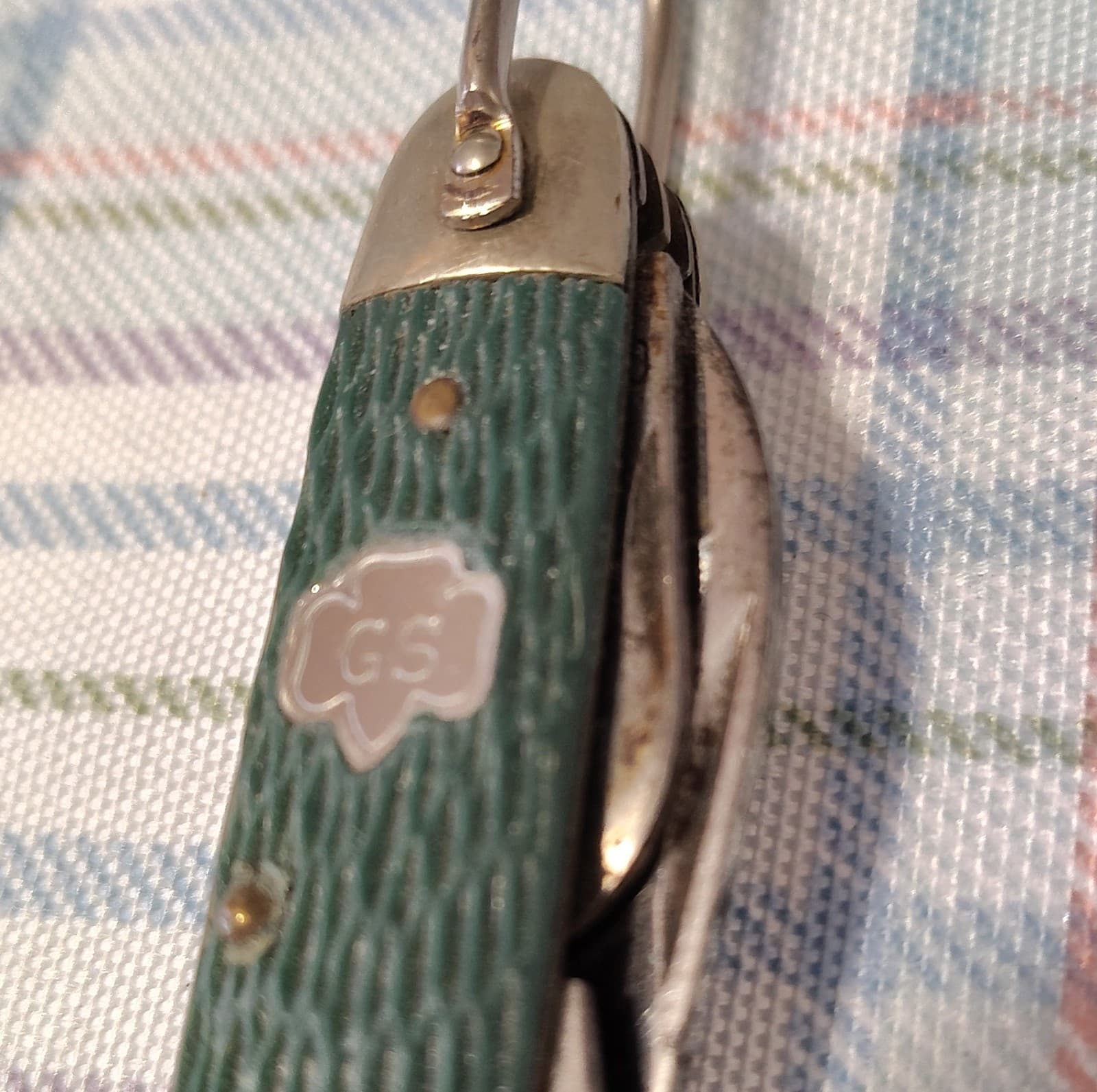 GS Vintage Green Pocketknife 3 Blades Stainless Steel Bottle Opener Screw Driver - Thumbnail 3