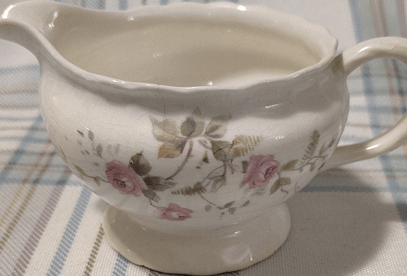 Vintage Pope-Gosser Sterling Rosemont China Creamer Floral Pattern, USA, 3159
