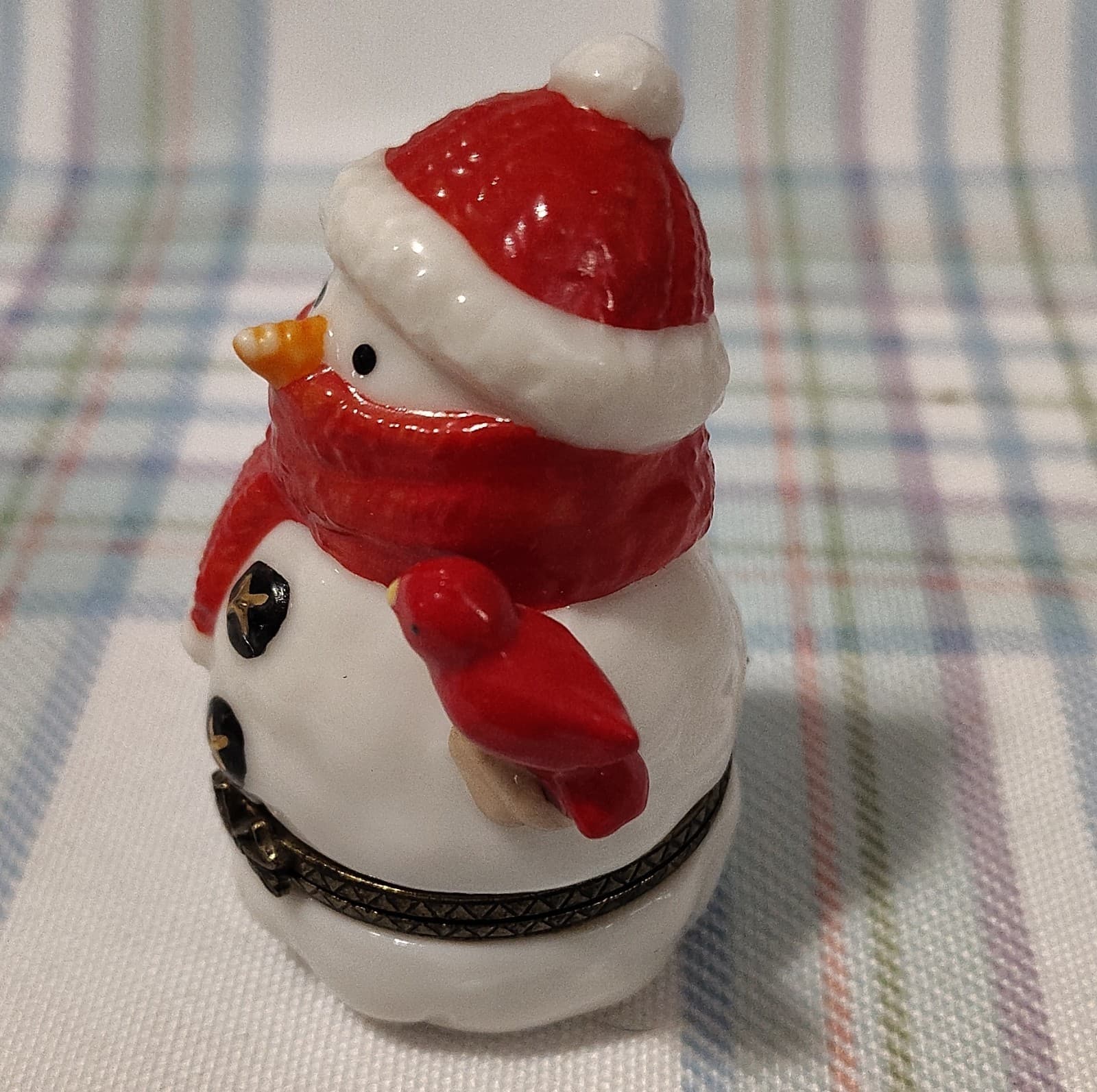 Dept 50 Ceramic Snowman Trinket Box Let It Snow Collectible - Thumbnail 5