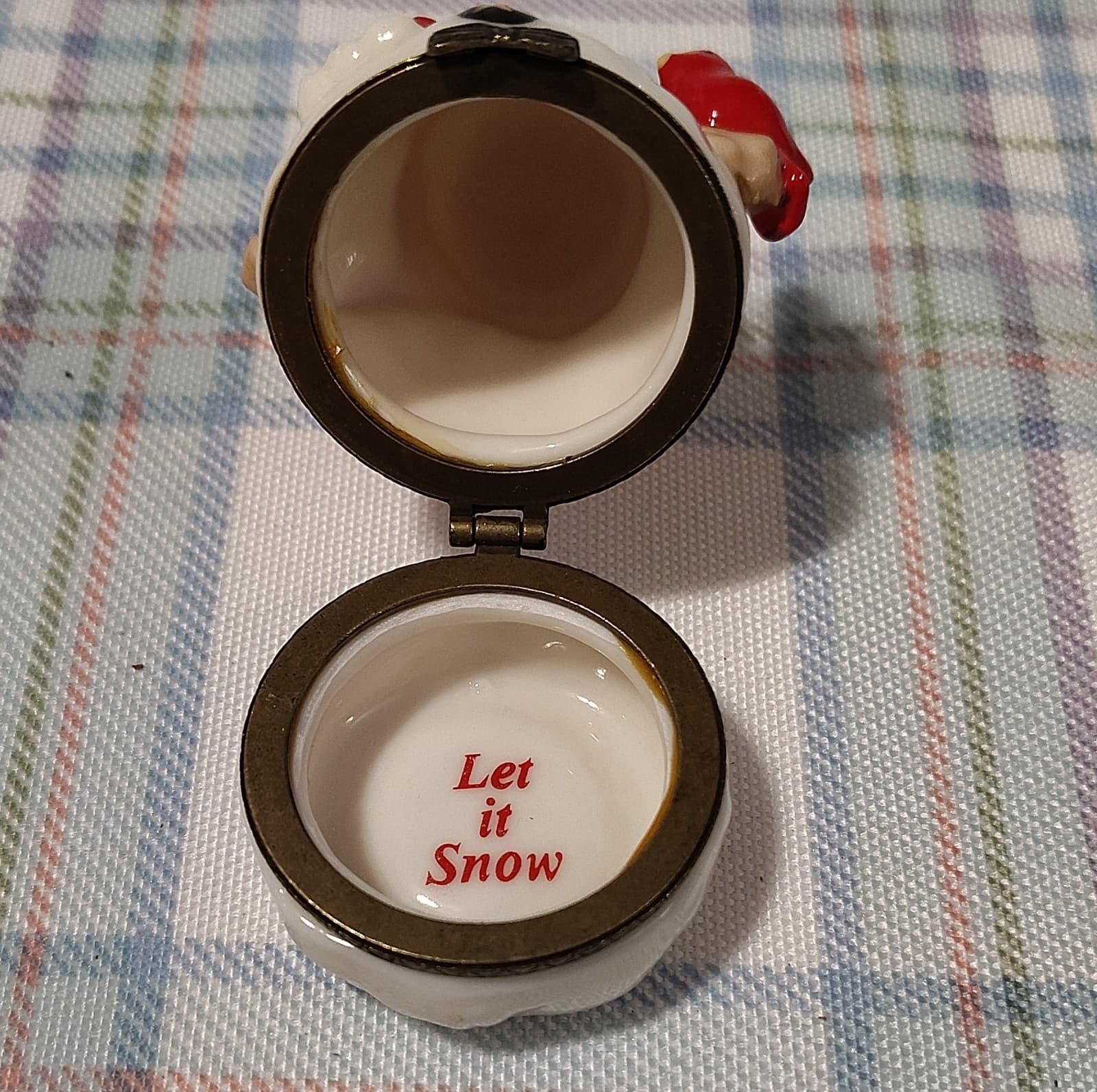 Dept 50 Ceramic Snowman Trinket Box Let It Snow Collectible - Thumbnail 8