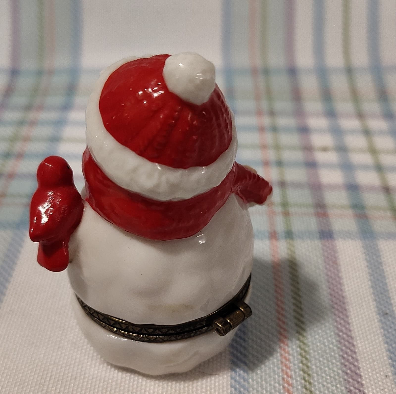 Dept 50 Ceramic Snowman Trinket Box Let It Snow Collectible - Thumbnail 4