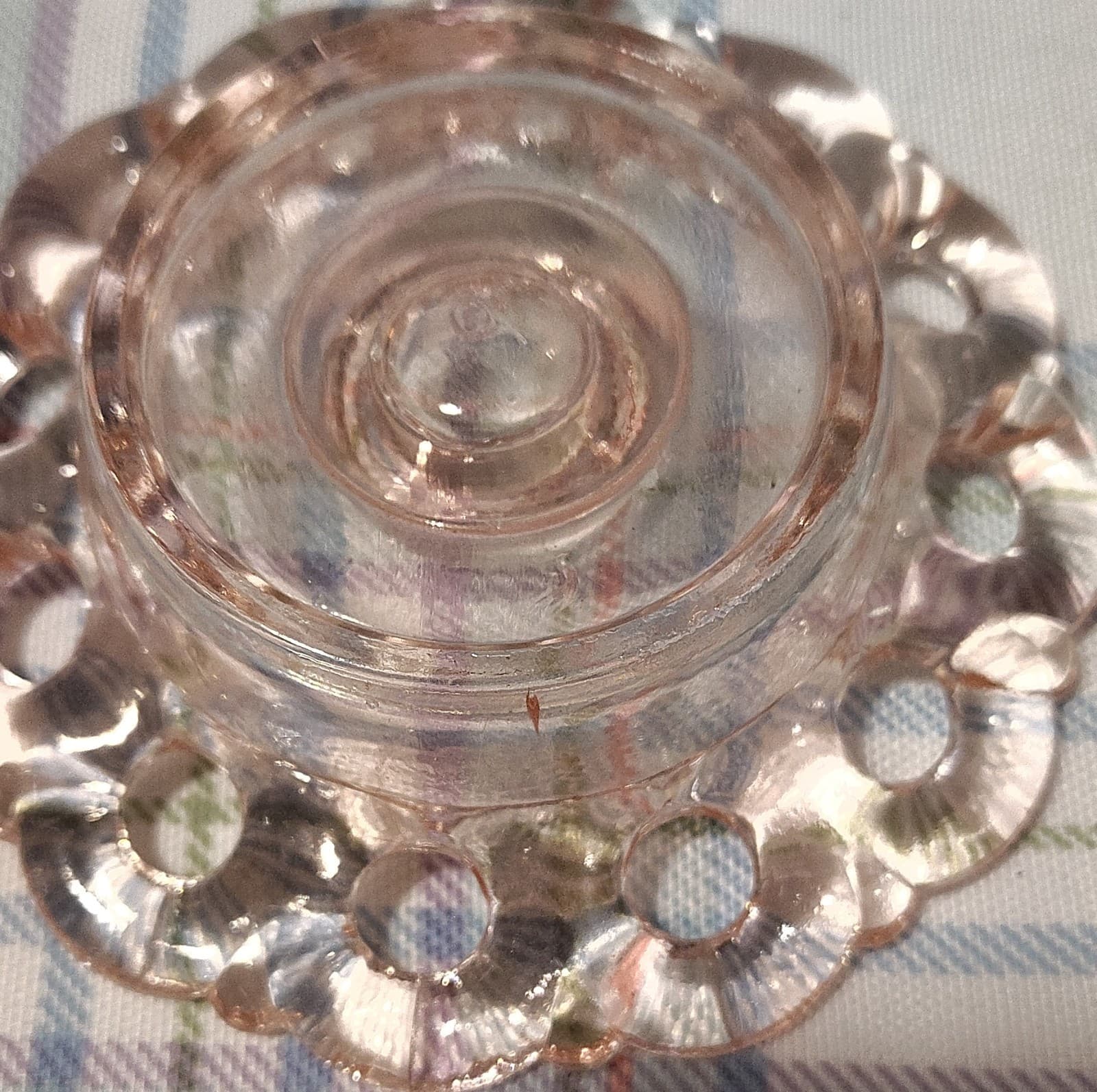 Vintage Pink Glass Decorative Candle Holder, 4 in, Glossy finish - Thumbnail 5