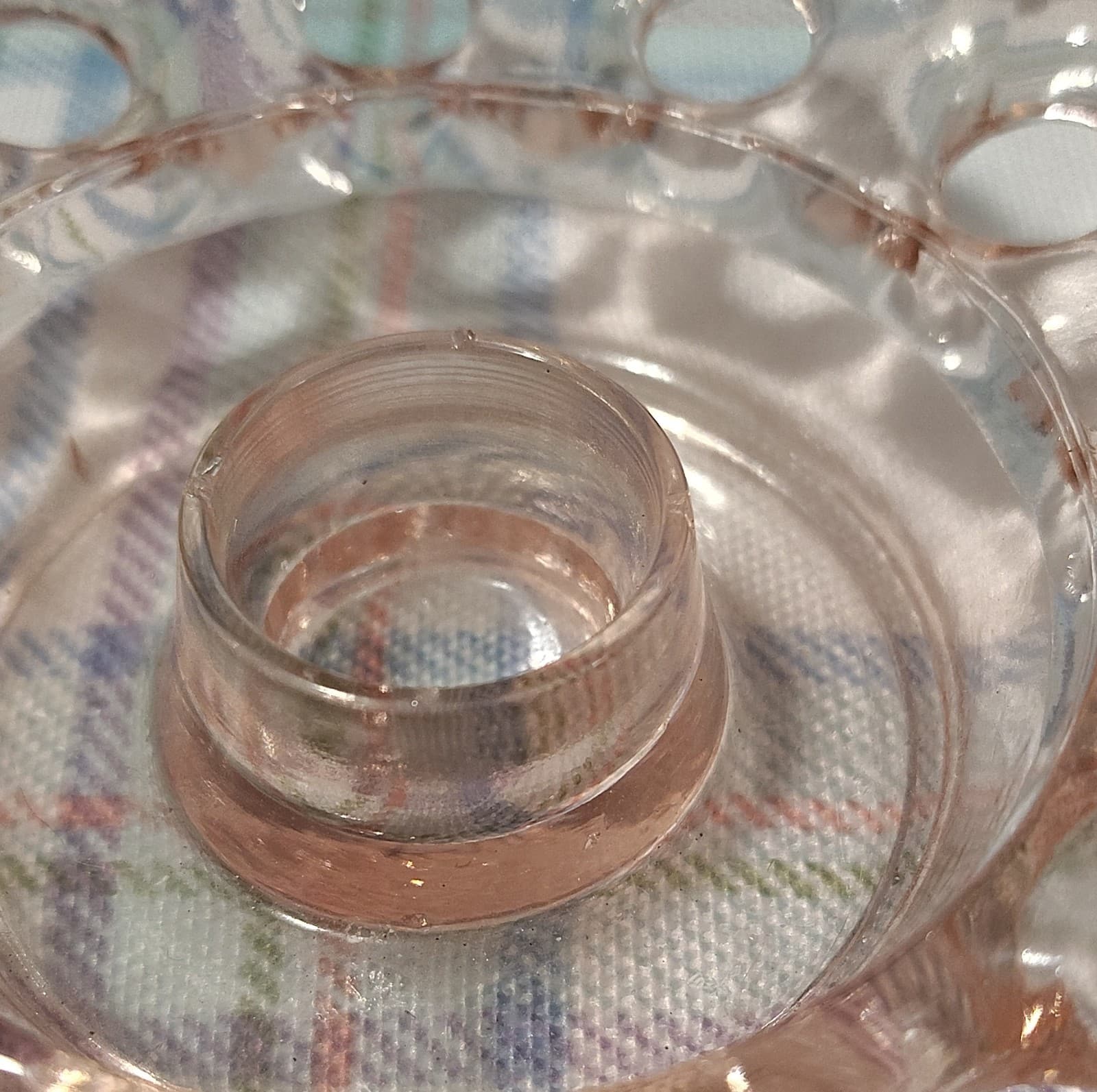 Vintage Pink Glass Decorative Candle Holder, 4 in, Glossy finish - Thumbnail 6