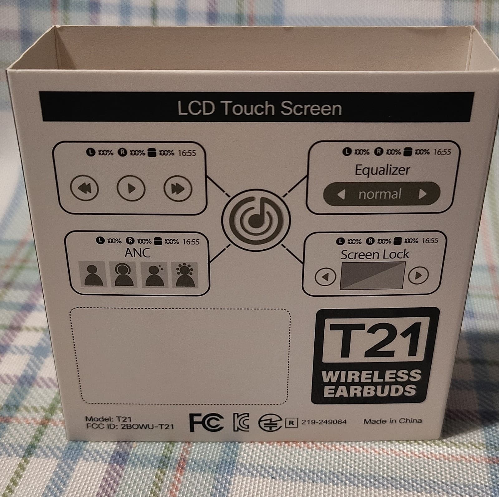 NIB T21 Bluetooth In-Ear Earbuds, LCD Touch Screen, ANC, Equalizer, Black - Thumbnail 5