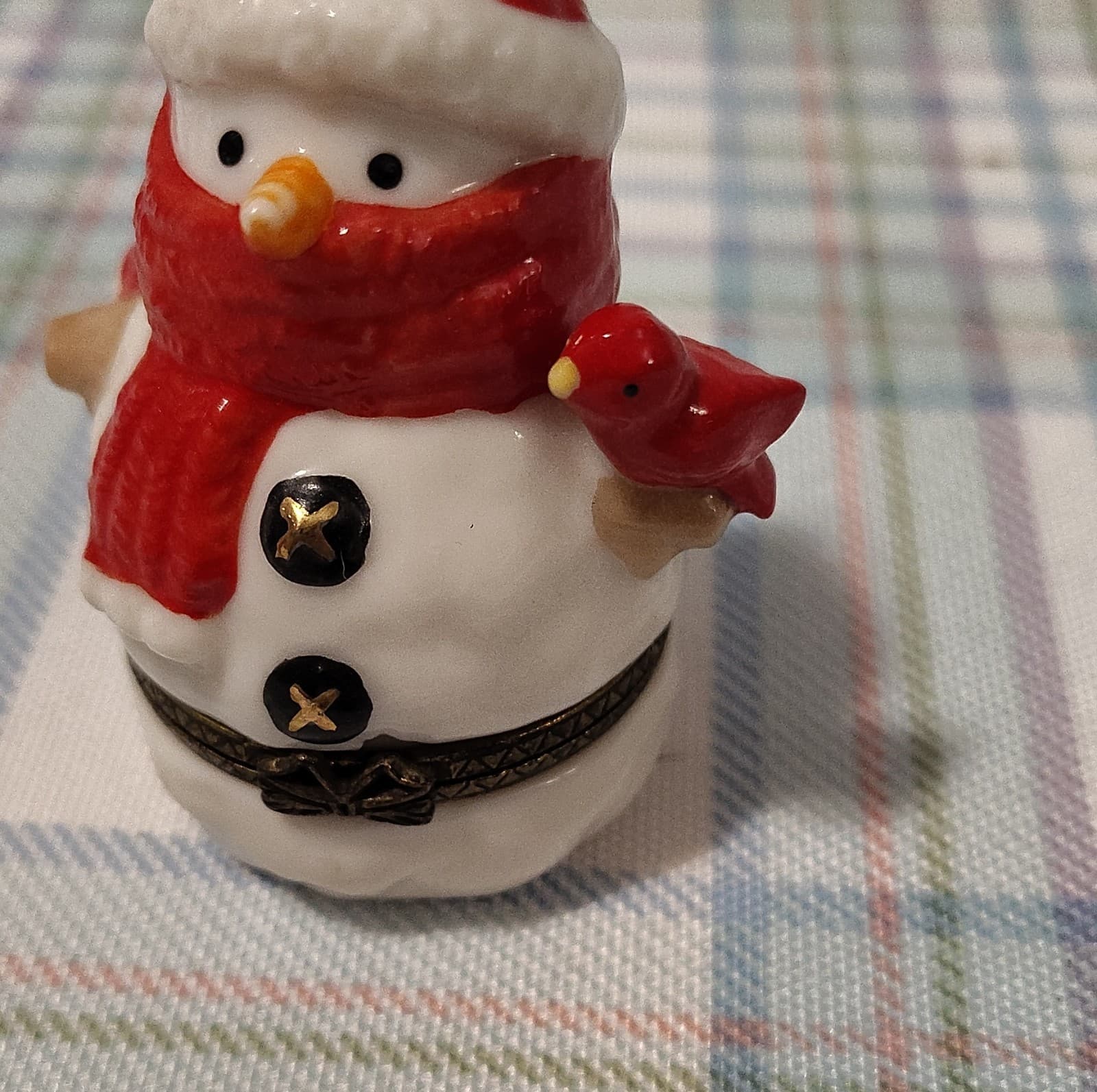 Dept 50 Ceramic Snowman Trinket Box Let It Snow Collectible - Thumbnail 6