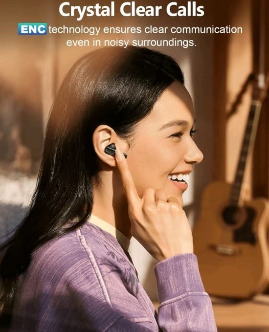 NIB T21 Bluetooth In-Ear Earbuds, LCD Touch Screen, ANC, Equalizer, Black - Thumbnail 23