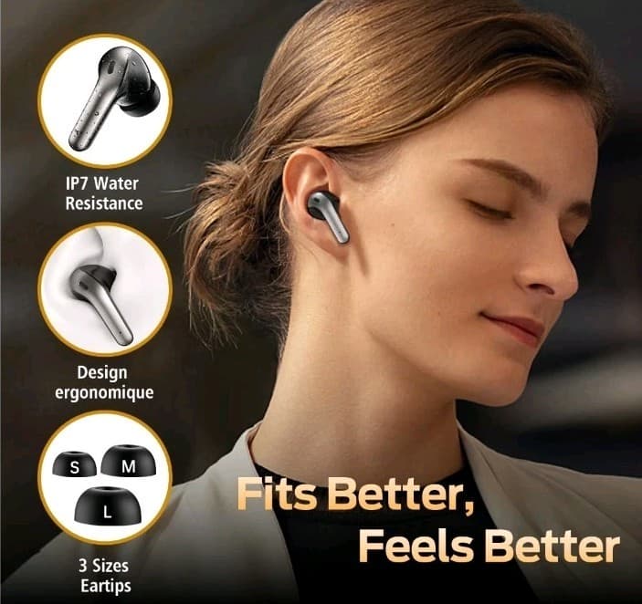 Bluetooth 5.4 In-Ear Earbuds 1100 Series Wireless Charge Dual Display Touch IP7 - Thumbnail 12