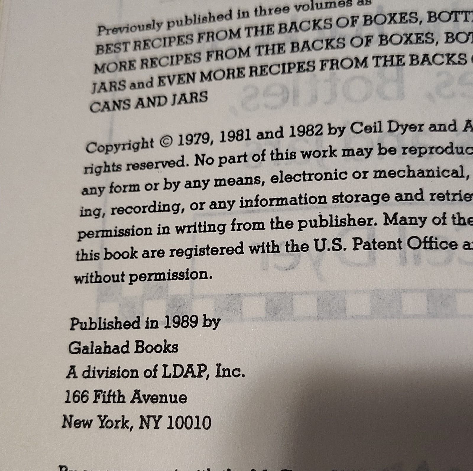 1989 Best Recipes From the Backs of Boxes Bottles Cans by Ceil Dyer Hardcover - Thumbnail 7
