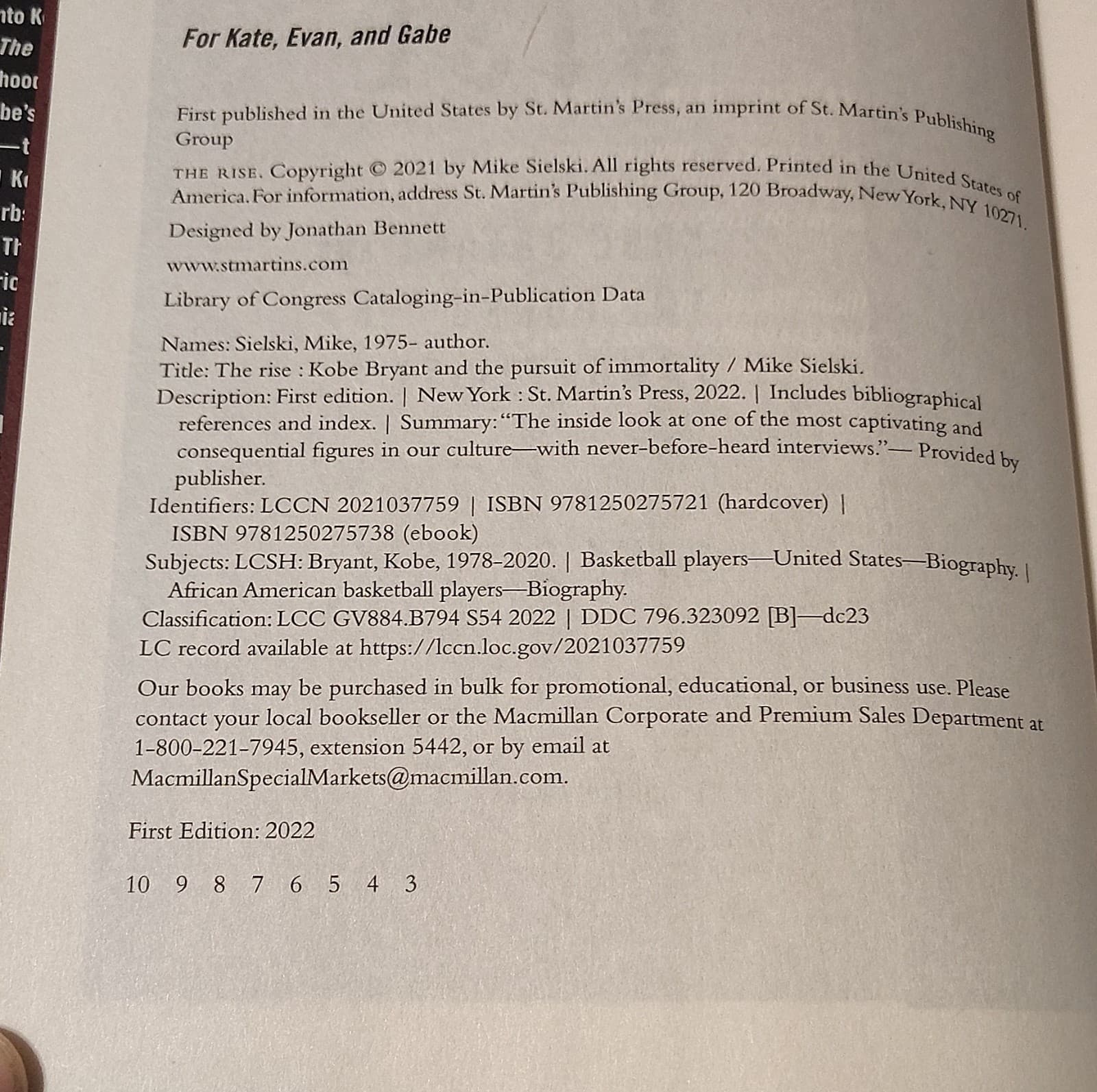 The Rise: Kobe Bryant by Mike Sielski, Hardcover 2022 - Thumbnail 6