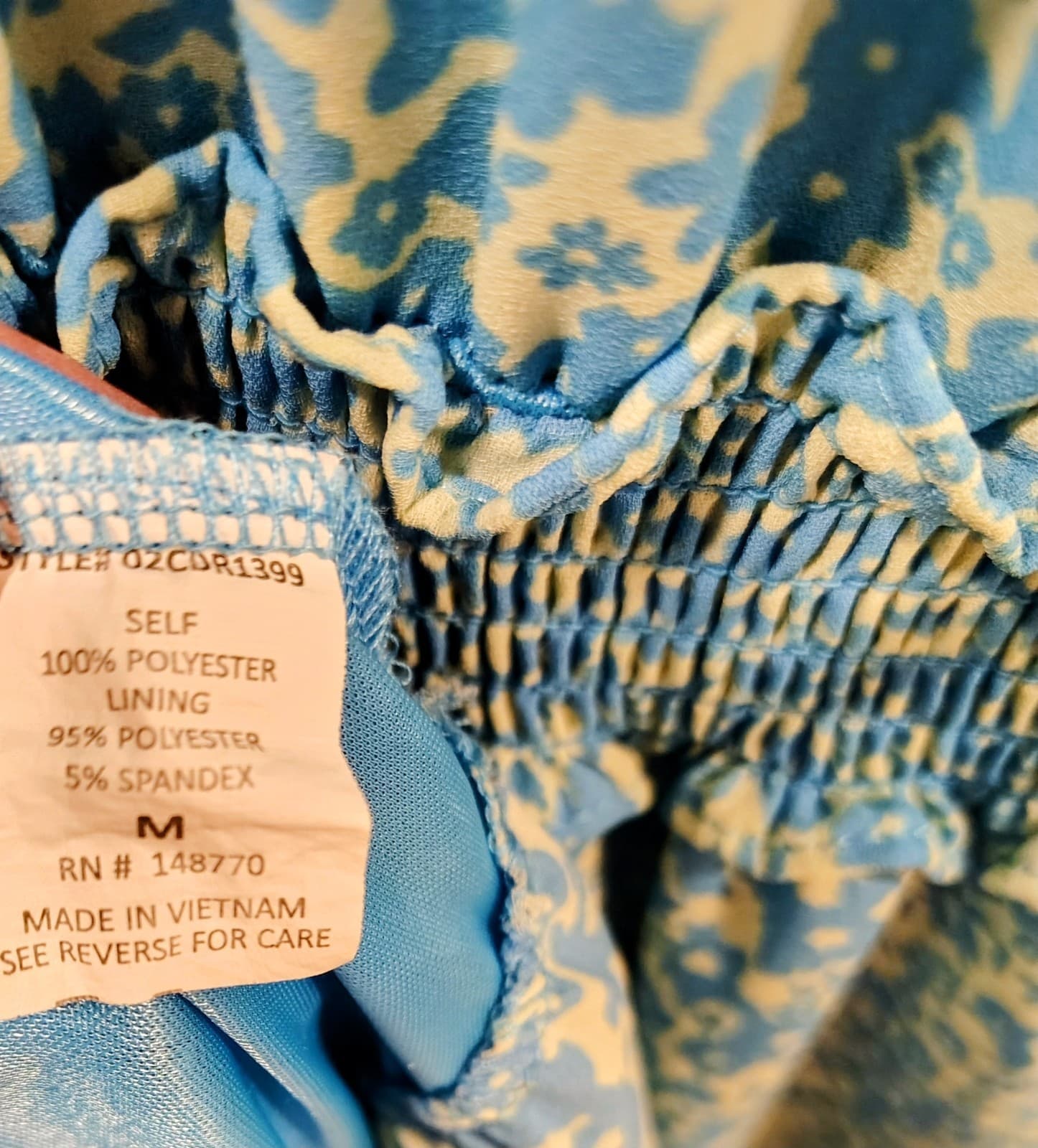 Sienna Sky blue and white floral Smocked Summer dress, Women's Medium - Thumbnail 9