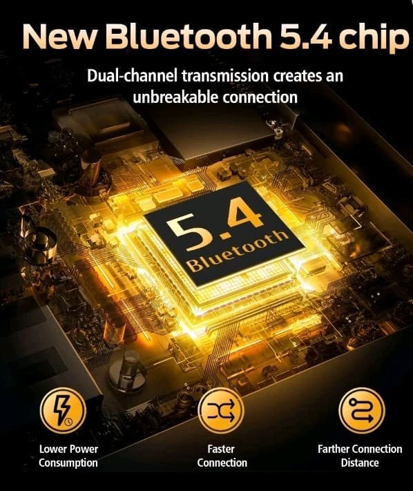 Bluetooth 5.4 In-Ear Earbuds 1100 Series Wireless Charge Dual Display Touch IP7 - Thumbnail 10
