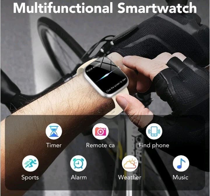 Smart Bracelet 1.91" HD Touch Screen Fitness Tracker Bluetooth Call Beige Band - Thumbnail 8