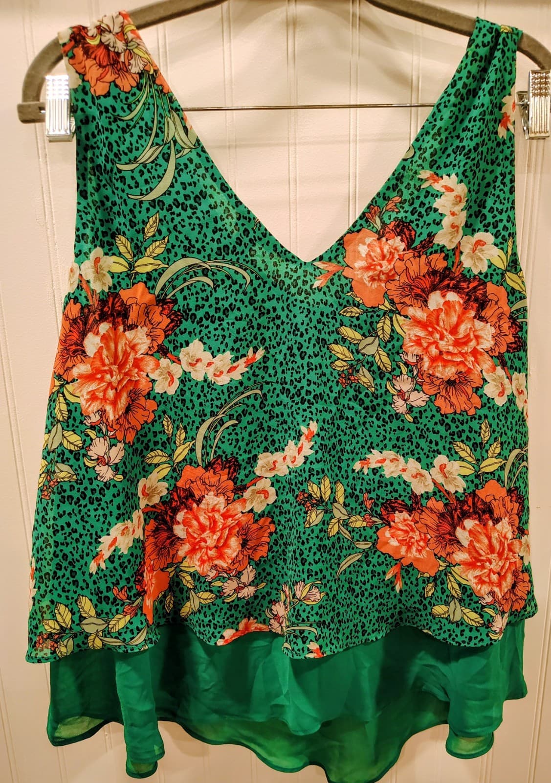 Torrid Women's Green Tropical Top Sleeveless, Size 00 (XL) - Thumbnail 6