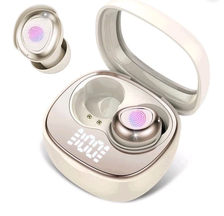 Bluetooth Ear-Hook In-Ear Earbuds IPX7 Waterproof Noise Cancel Beige