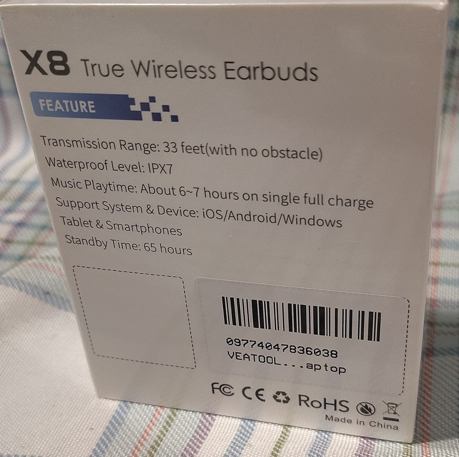 X8 Pink Bluetooth 5.4 Wireless Earbuds Touch Control Dual Display IP7 - Thumbnail 4