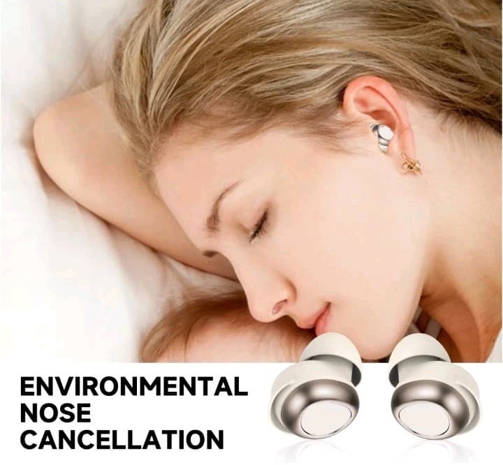 Bluetooth Ear-Hook In-Ear Earbuds IPX7 Waterproof Noise Cancel Beige - Thumbnail 9
