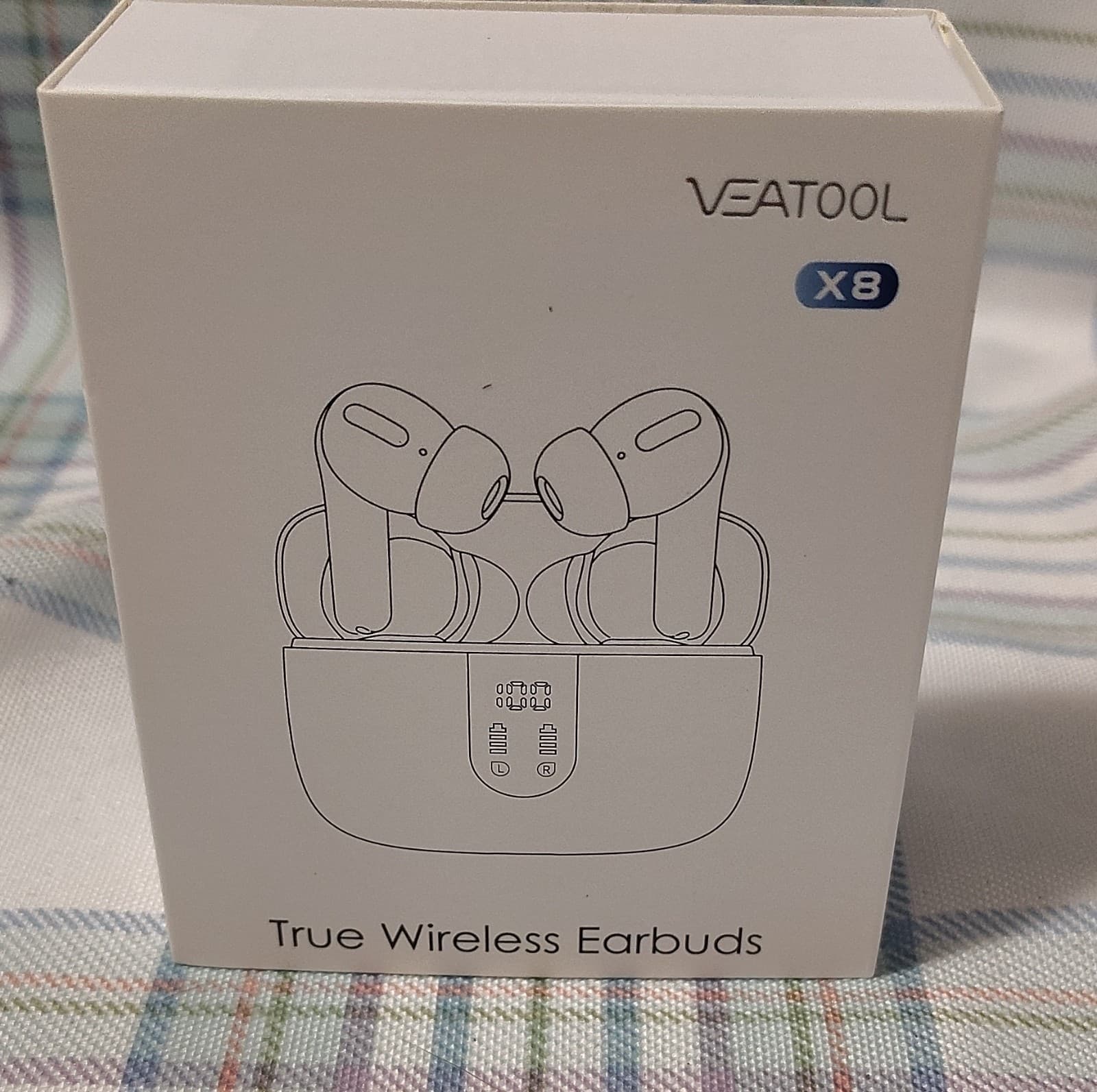NEW Bluetooth 5.4 Wireless Earbuds Dual Display Touch Control Blue - Thumbnail 4