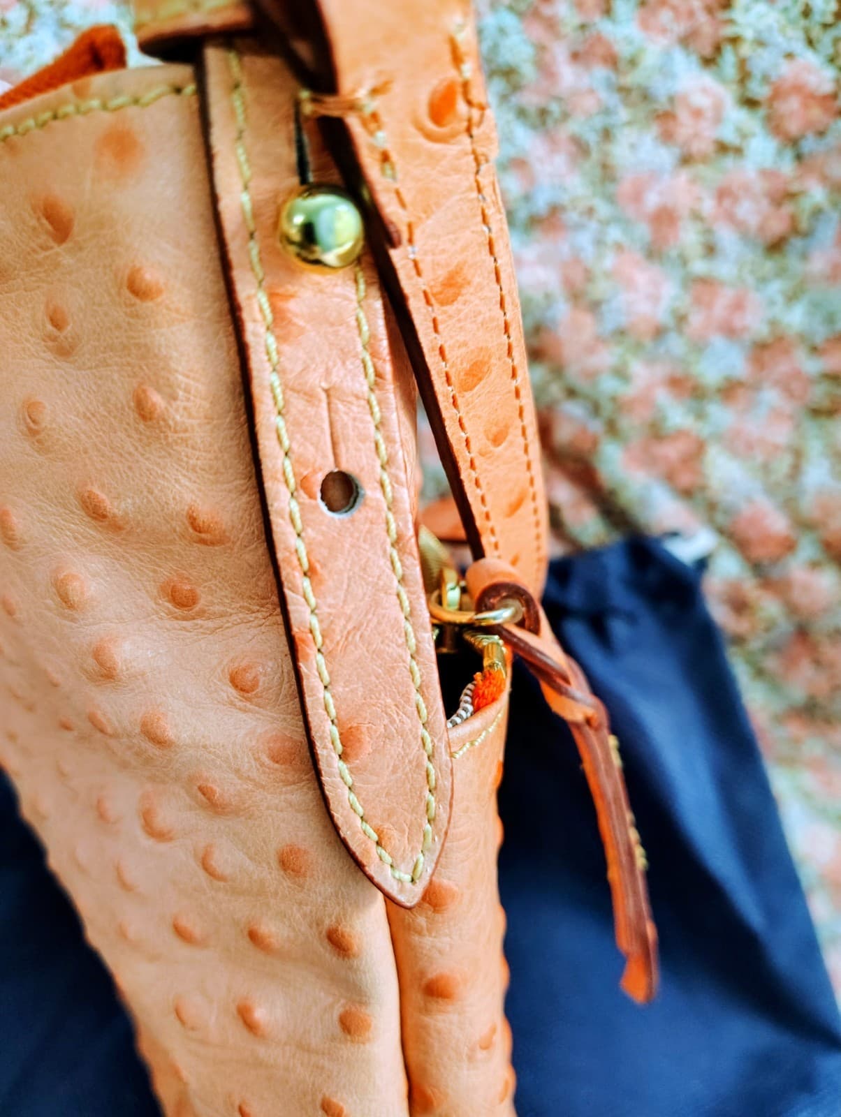 DOONEY & BOURKE Ostrich Leather Double Zip Crossbody Bag, Dust Bag - Thumbnail 11