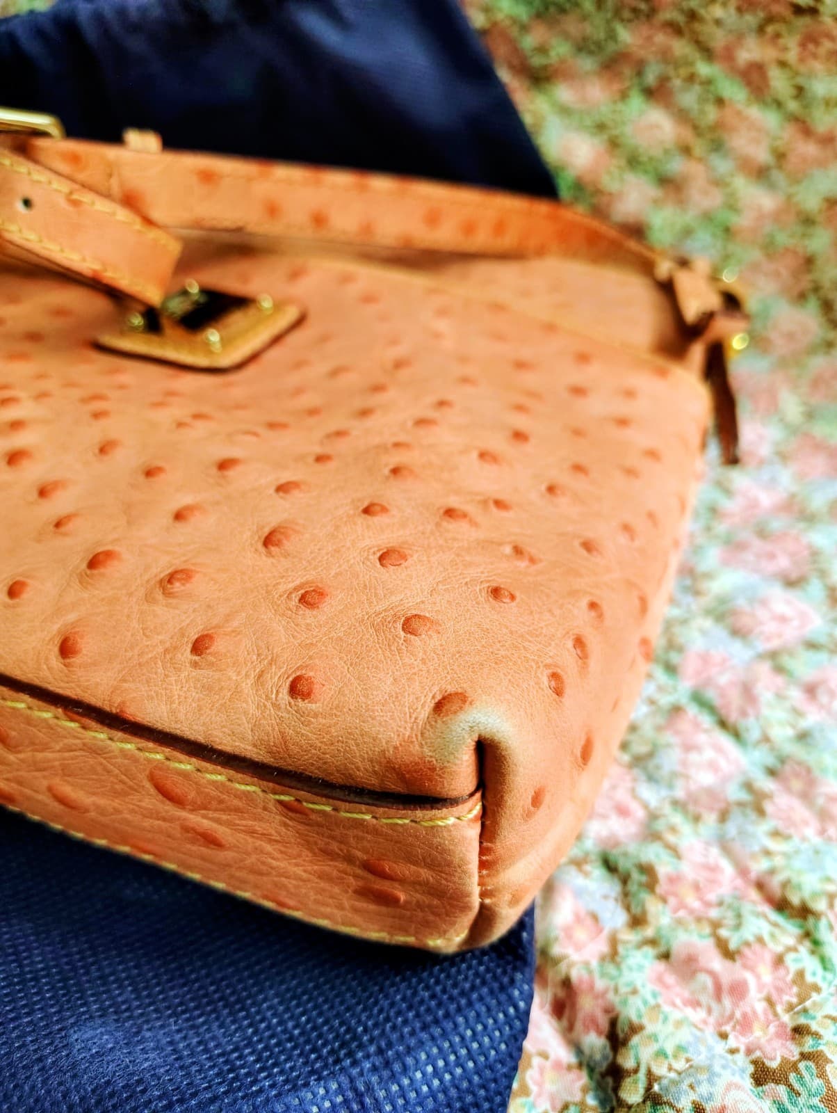 DOONEY & BOURKE Ostrich Leather Double Zip Crossbody Bag, Dust Bag - Thumbnail 16