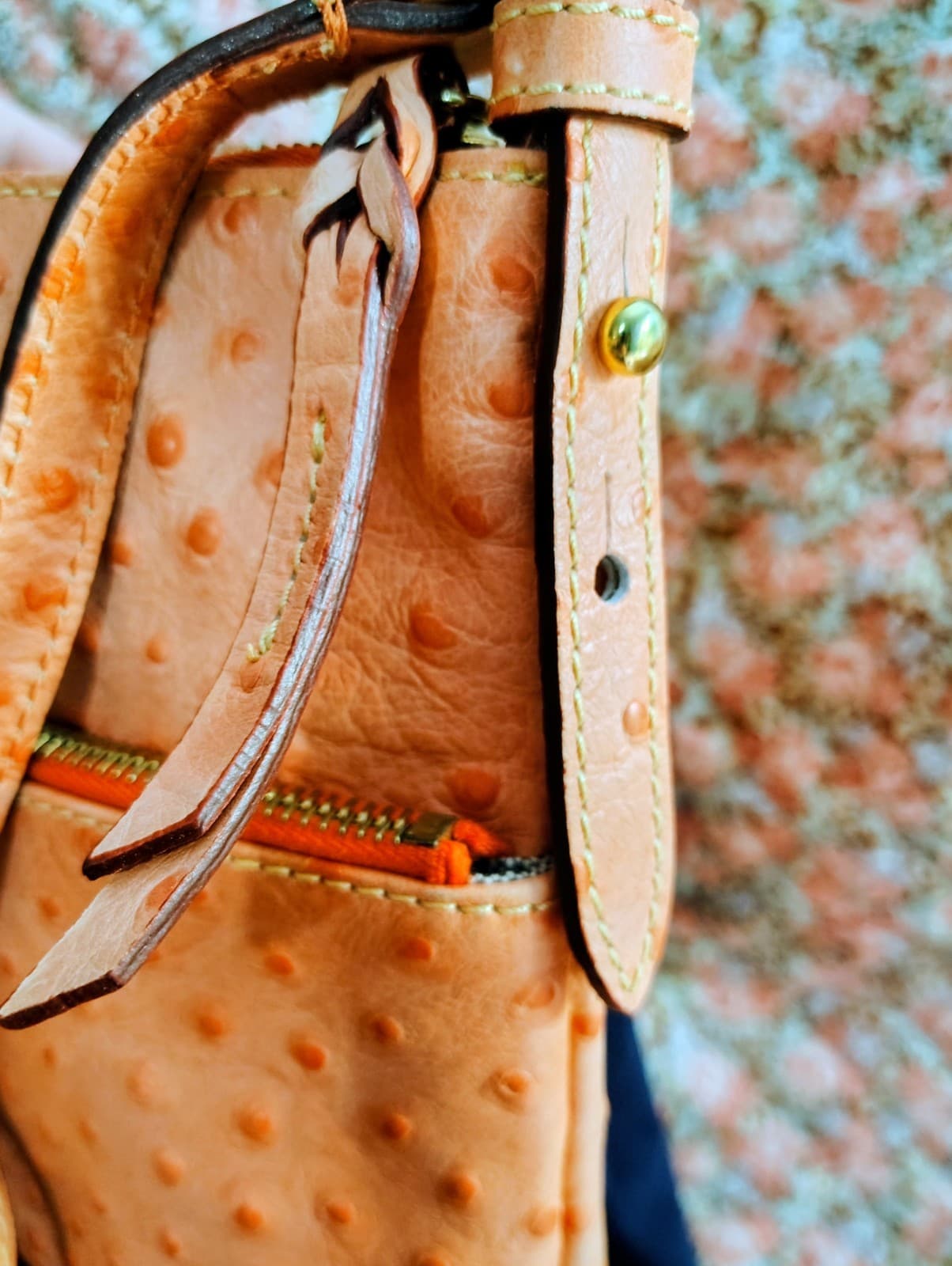 DOONEY & BOURKE Ostrich Leather Double Zip Crossbody Bag, Dust Bag - Thumbnail 12