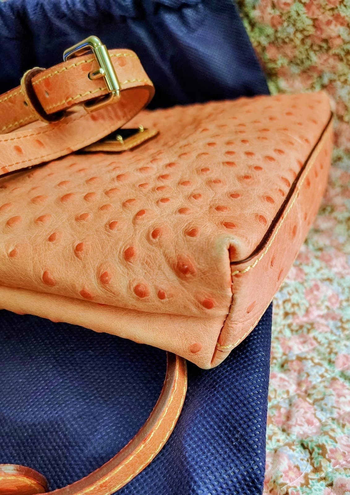 DOONEY & BOURKE Ostrich Leather Double Zip Crossbody Bag, Dust Bag - Thumbnail 18