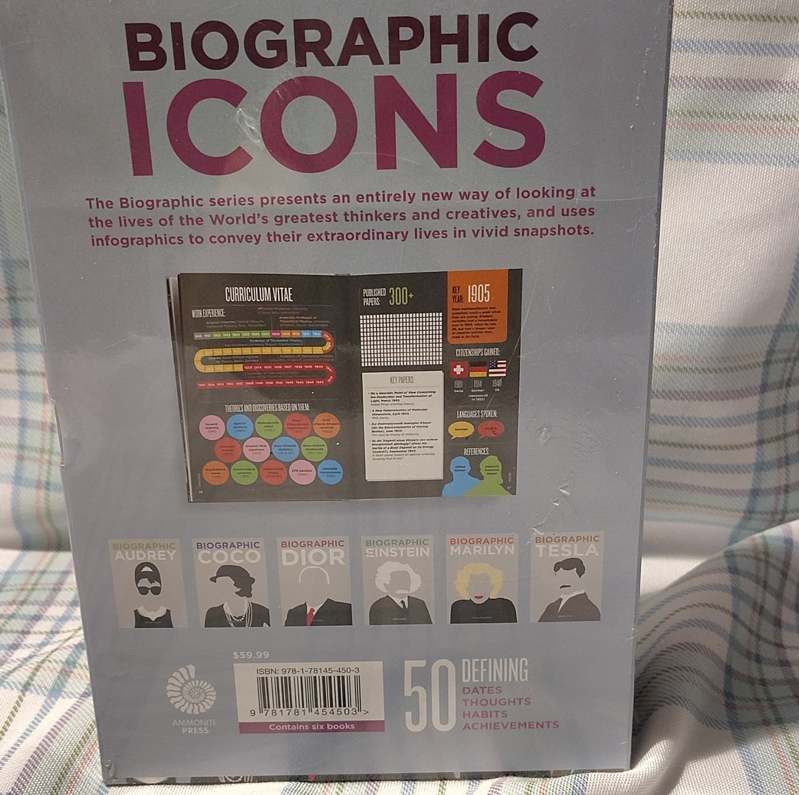 NIP Biographic Icons Box Set, Ammonite Press, Audrey/Coco/Dior/Einstein - Thumbnail 3