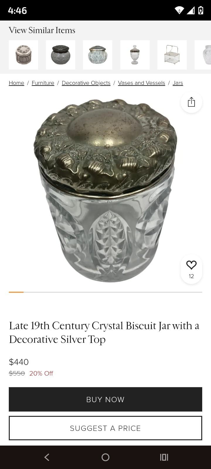 Antique 1880-1890 Ornate Cut Glass Jar With Silver Lid - Thumbnail 10