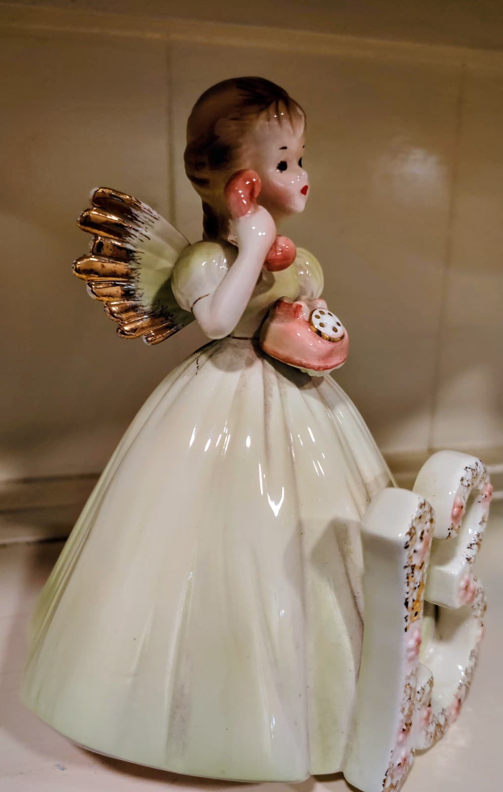 Vintage Josef Originals, Angel Girl Birthday Figurine Age 13, Porcelain EUC - Thumbnail 6