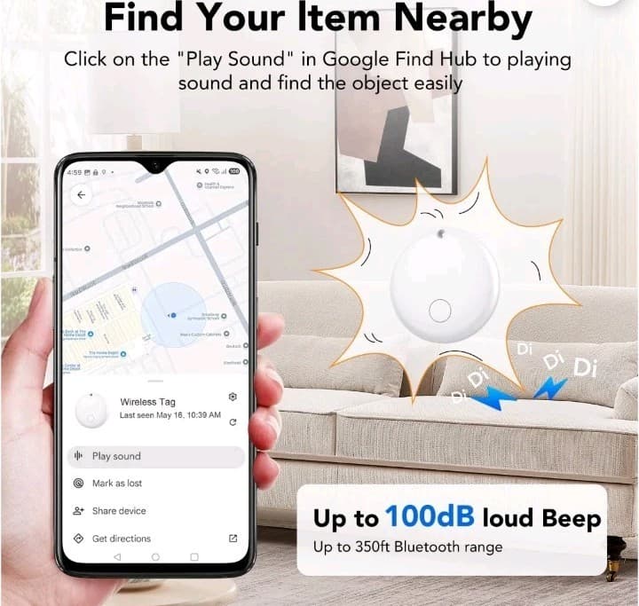 NIB, pack of 4, Bluetooth Tracker, IP68 Waterproof, 1 Year Battery, Android - Thumbnail 8